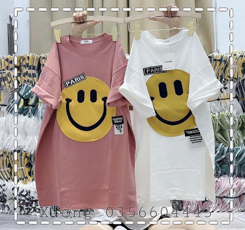Áo phông mặt cười fom thụng Chất cotton su