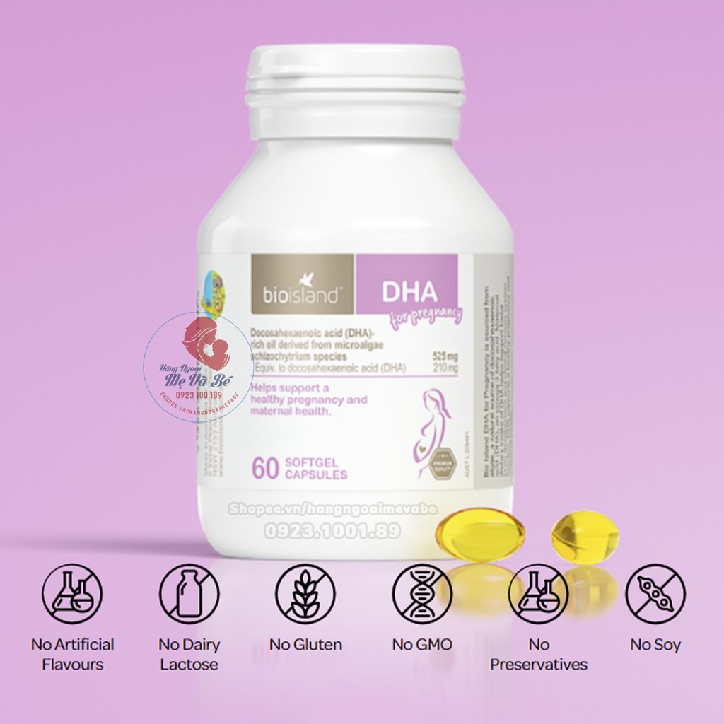 Vitamin Dha Bio Island Cho Bà Bầu 60 Viên
