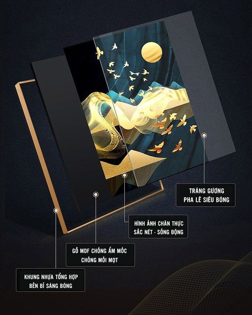 Tranh tráng gương IGEA phối cảnh 3D  - GD36