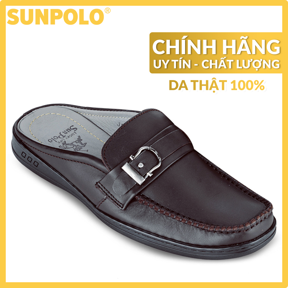 Men leather sapo shoes SUNPOLO SPO186 (brown)