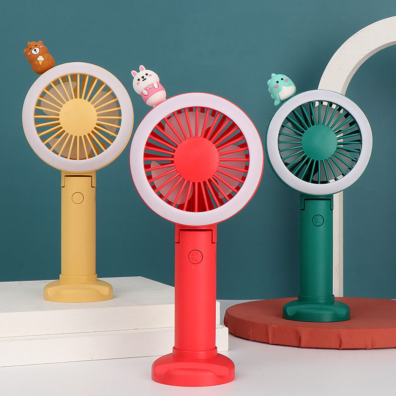 [HCM]Quạt Mini Cầm Tay Có Đèn Led Viền Quanh