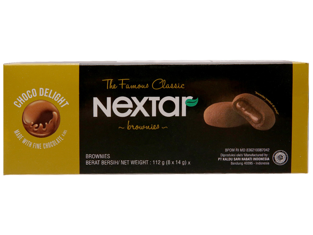 Hộp Bánh quy socola Nextar Brownies 112g (14g*8 bánh)