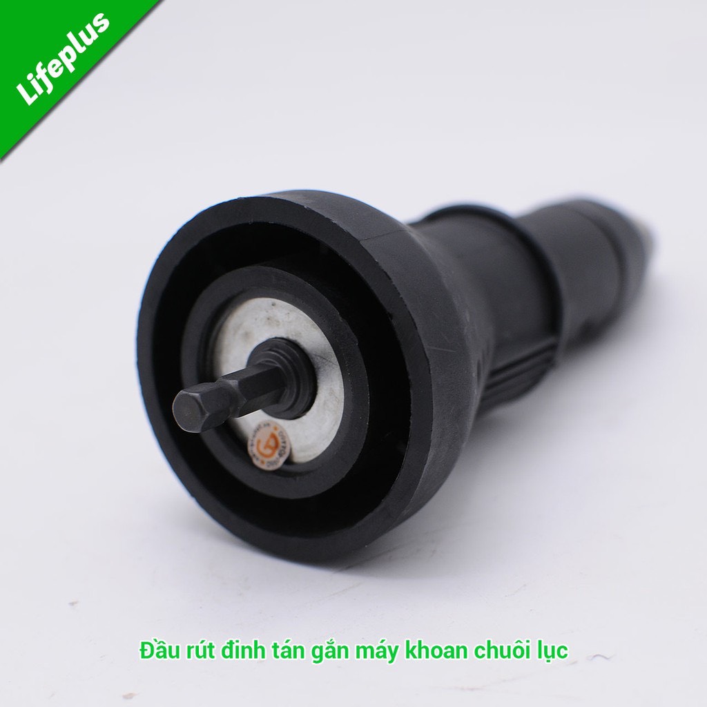 Đầu rút đinh tán gắn máy khoan chuôi lục