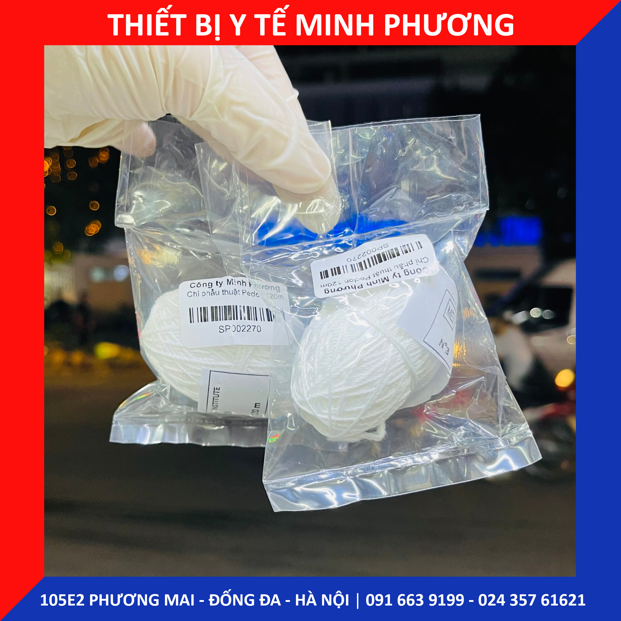 Chỉ tơ phẫu thuật Perlon (Peclon) 120m