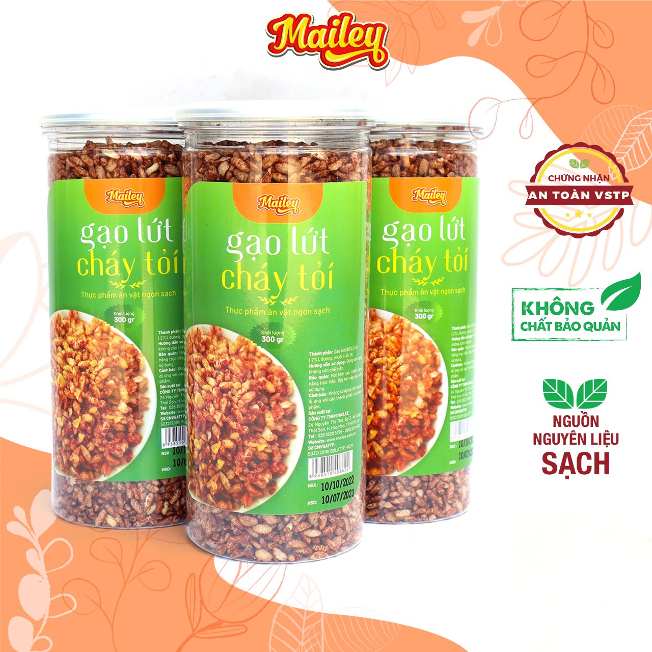 Combo 3 jar of instant garlic brown rice MAILEY 300g