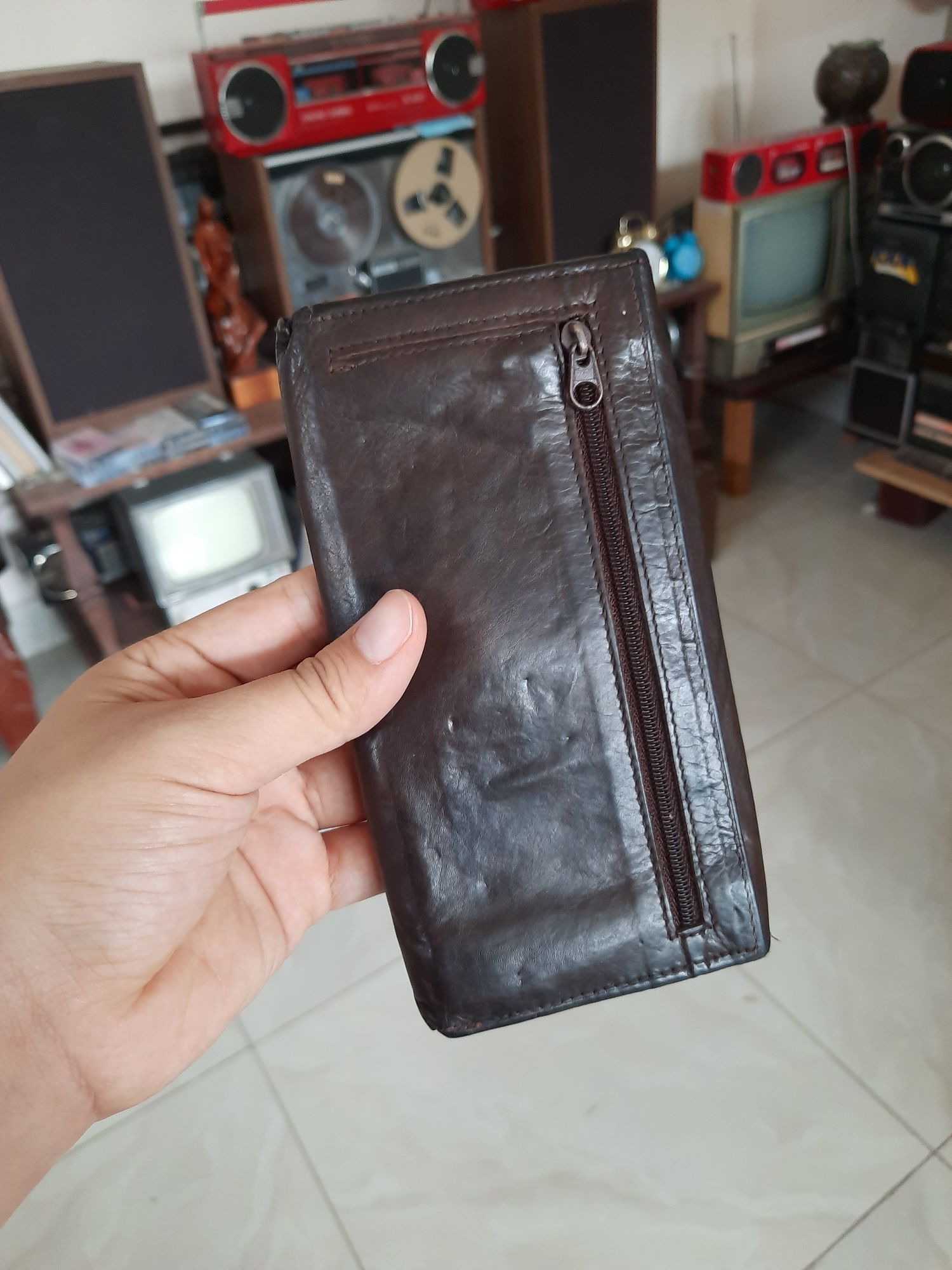 ví dài hàng si da thật hiệu