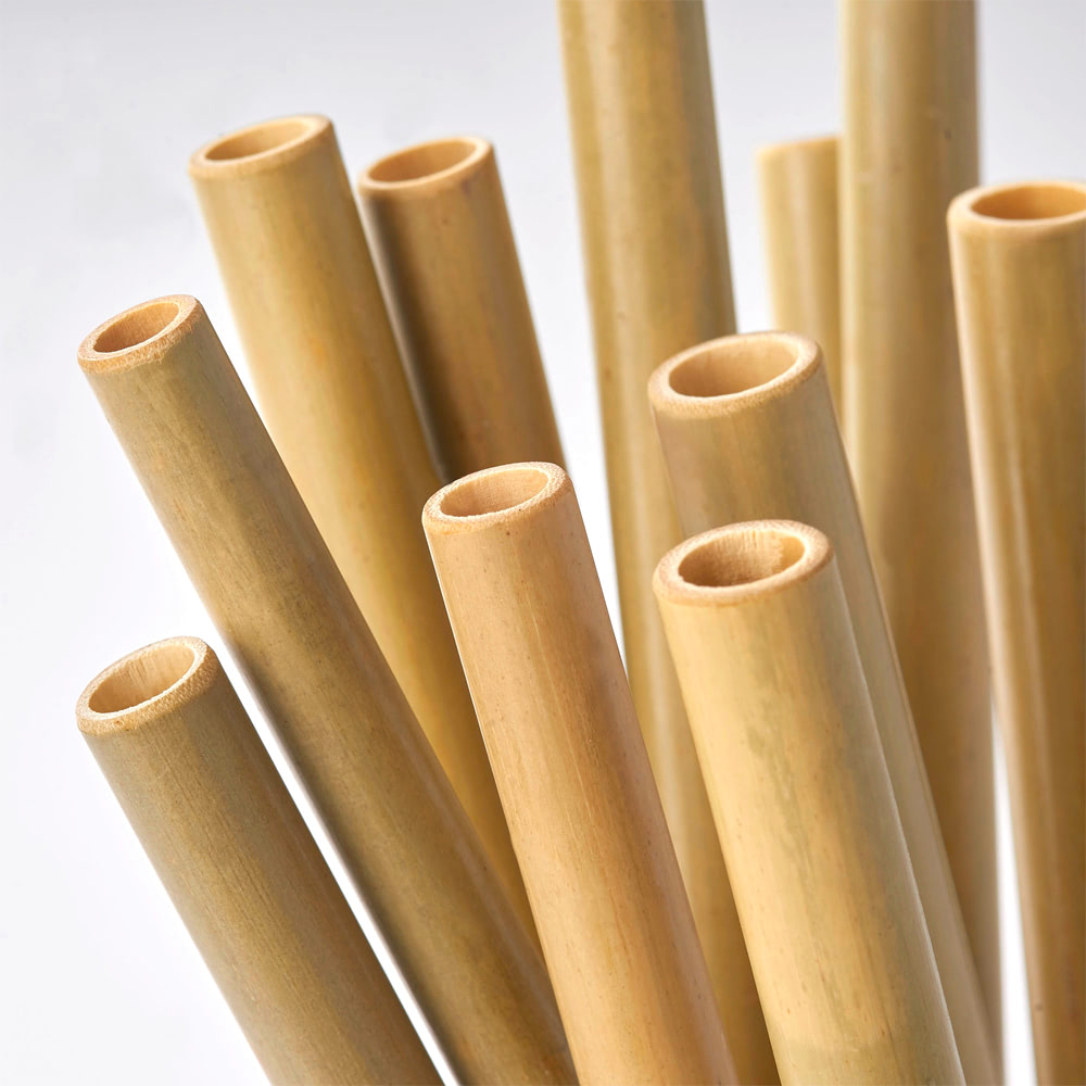 Ống hút tre tự nhiên loại 1 tái sử dụng bảo vệ môi trường (Bamboo straw) - cọ rửa - túi vải đựng-LiMe118