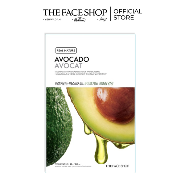 [QUÀ TẶNG] Mặt Nạ Giấy Phục Hồi Ẩm Tối Ưu THEFACESHOP Real Nature Avocado Face Mask (20Gr x Miếng) nhập khẩu