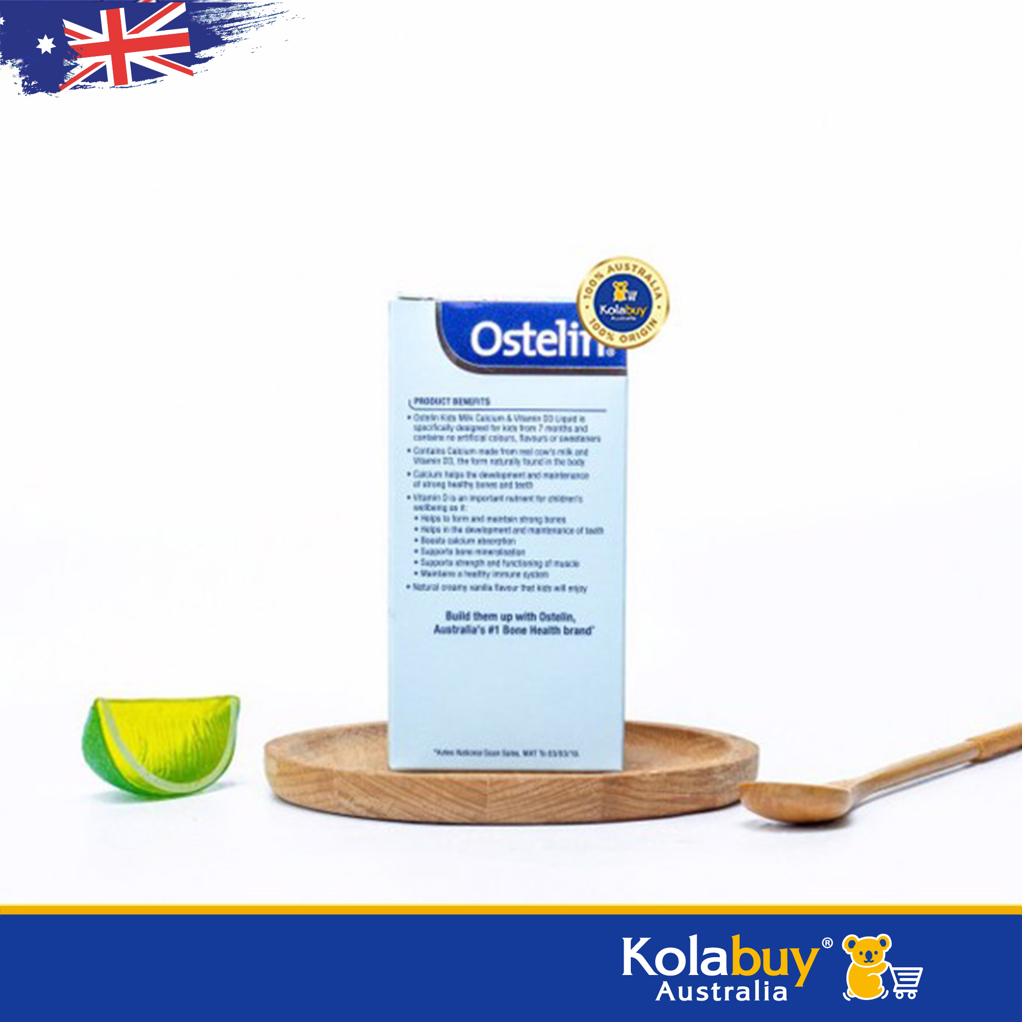 Thực phẩm Bổ sung Canxi dạng nước của Úc Ostelin Kids Milk Calcium & Vitamin D3 Liquid 90mL