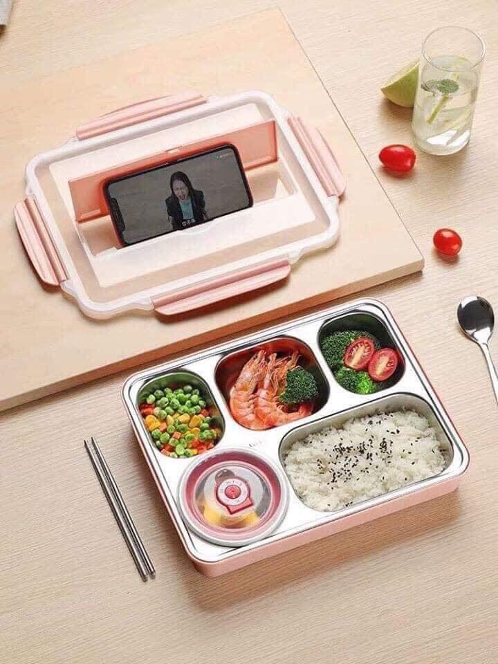 KHAY CƠM 5 NGĂN INOX