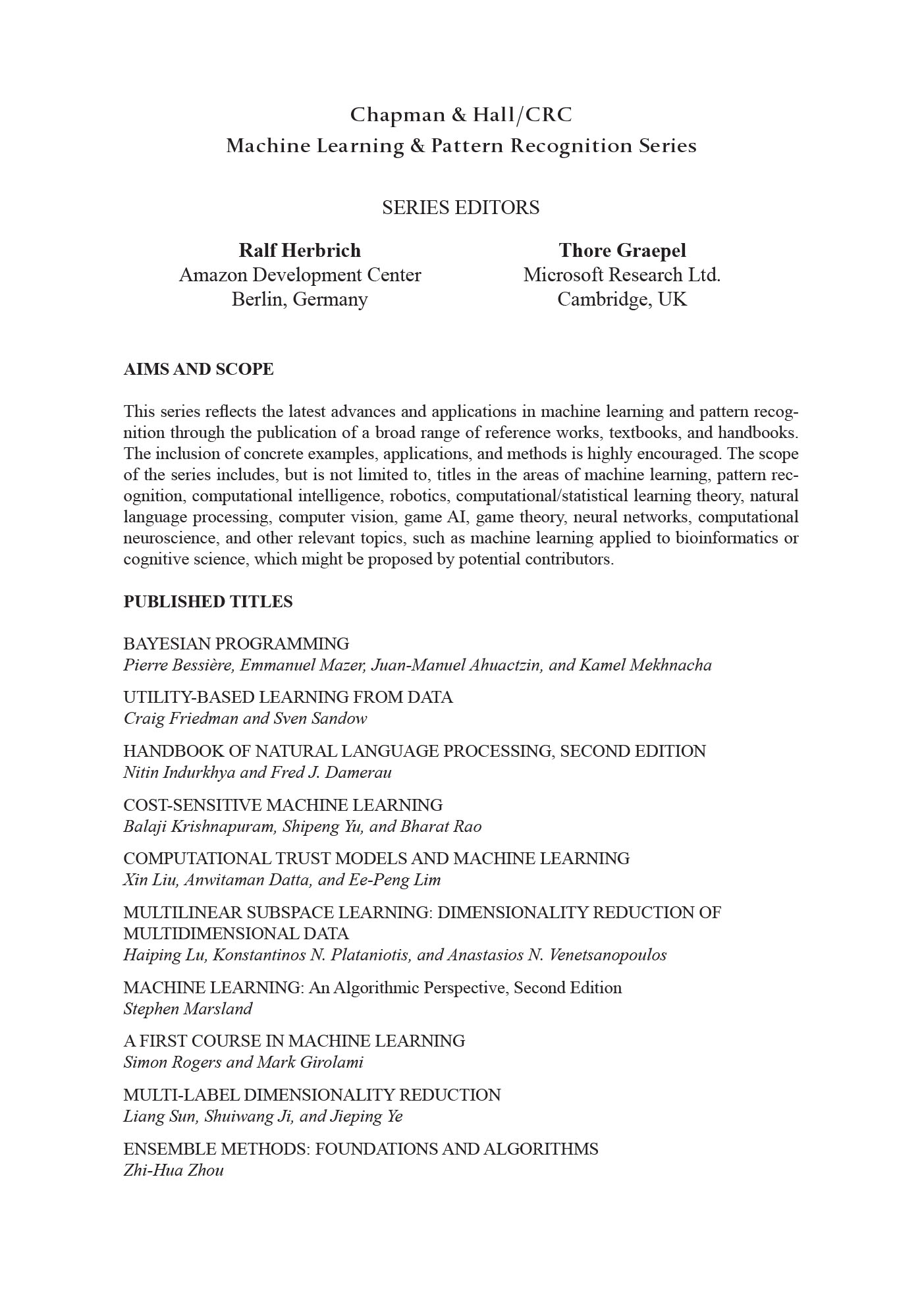 sách Machine Learning An Algorithmic Perspective, Second Edition sách