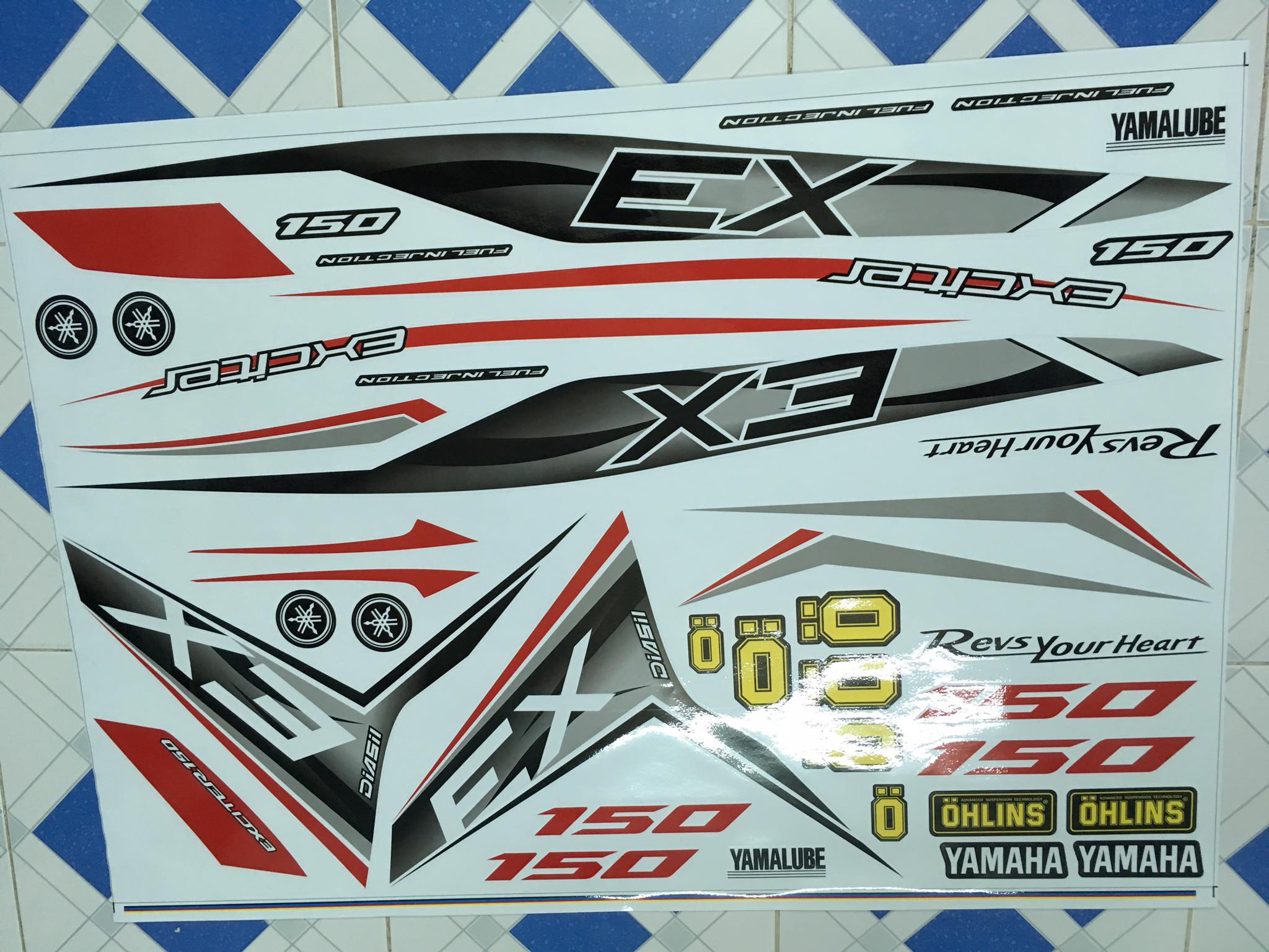 [HCM]TEM RỜI EXCITER 150 CHỈ ĐỎ CHỮ EX CHÌM