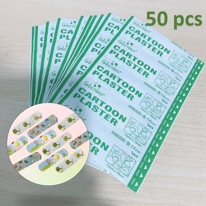 Băng cá nhân hình thú đáng yêu Greetmed 72*19mm (hộp 100 miếng)
