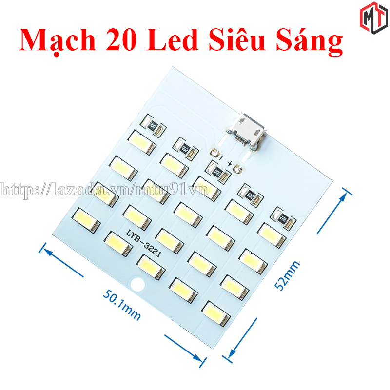 Mạch 20 led siêu sáng usb 5v