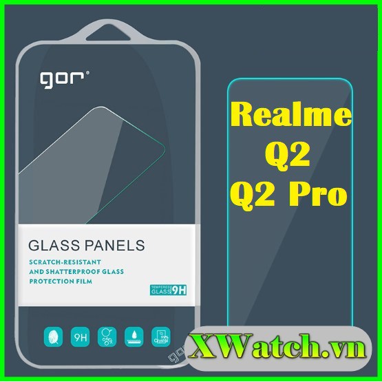 Bộ 2 Kính cường lực Gor Realme Q2 / Realme Q2 pro trong suốt