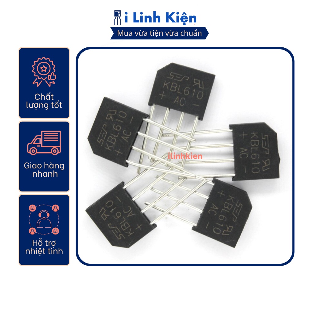 KBL610 Diode cầu 6A 1000V DIP-4