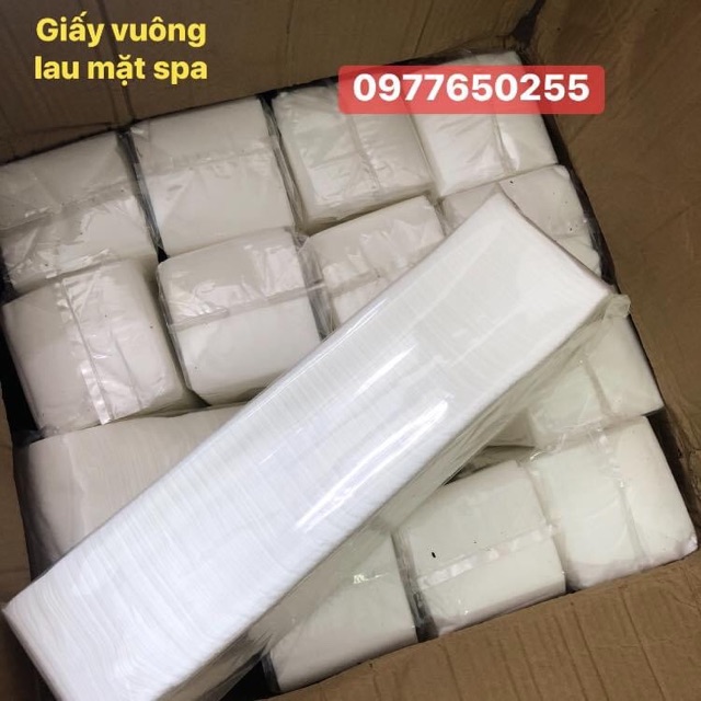 Giấy vuông rửa mặt - Giấy lau mặt spa