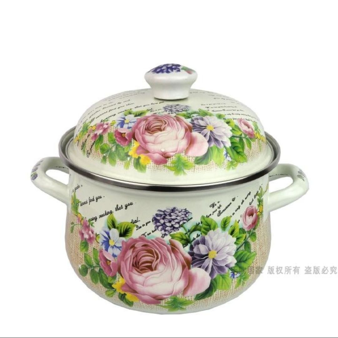Nồi canh tráng men cực dày nồi tráng men nồi nấu mì nồi canh tráng men nồi sữa tráng men nồi nấu cơm
