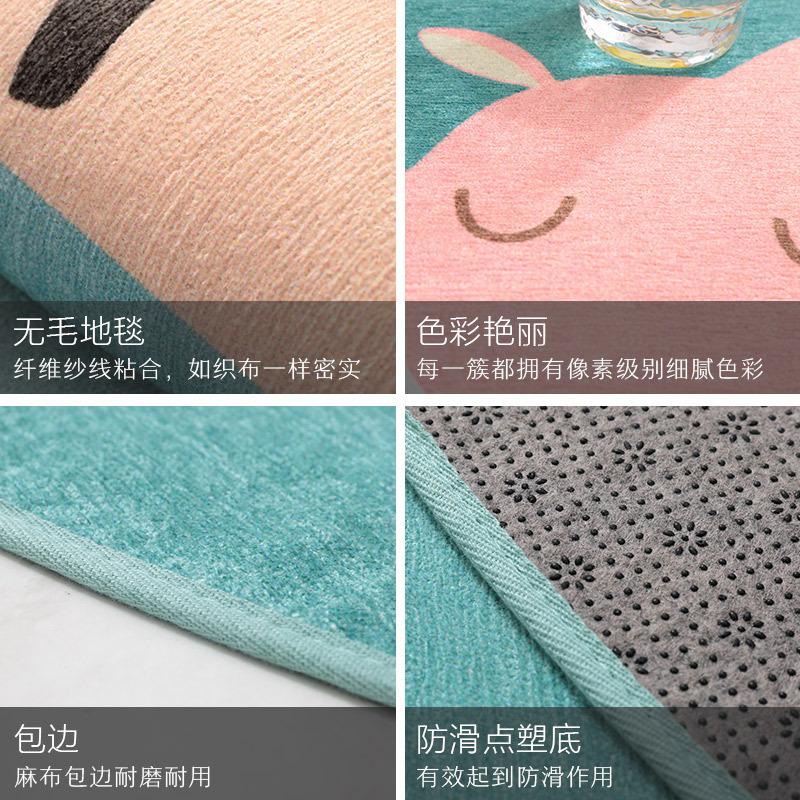 Thảm Tròn Trang Trí Hoạt Hình Nhung Nỉ Gai Cao Su Chống Trượt 100cm