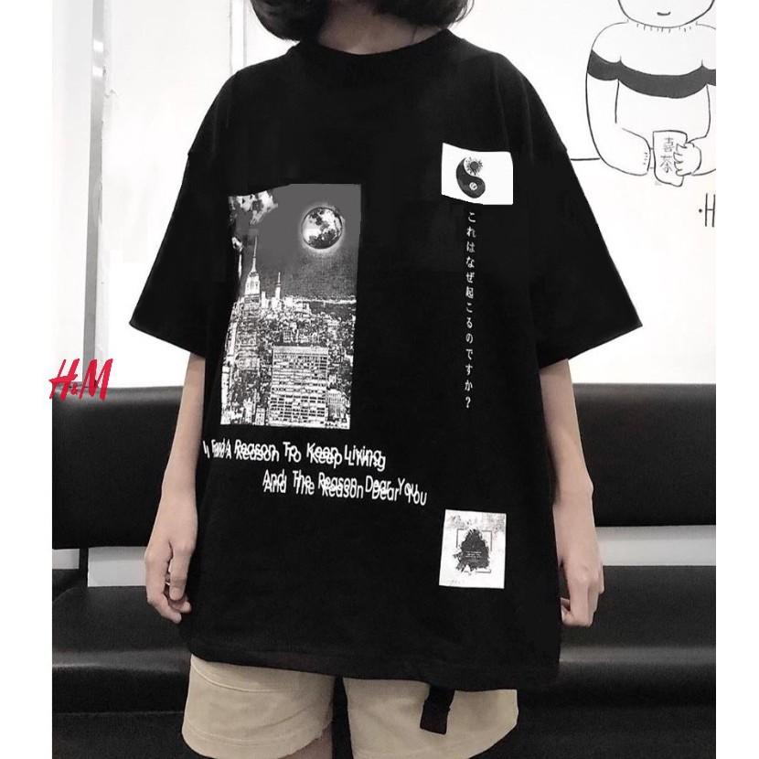 Áo thun tay lỡ tháp bát quái unisex mva0419
