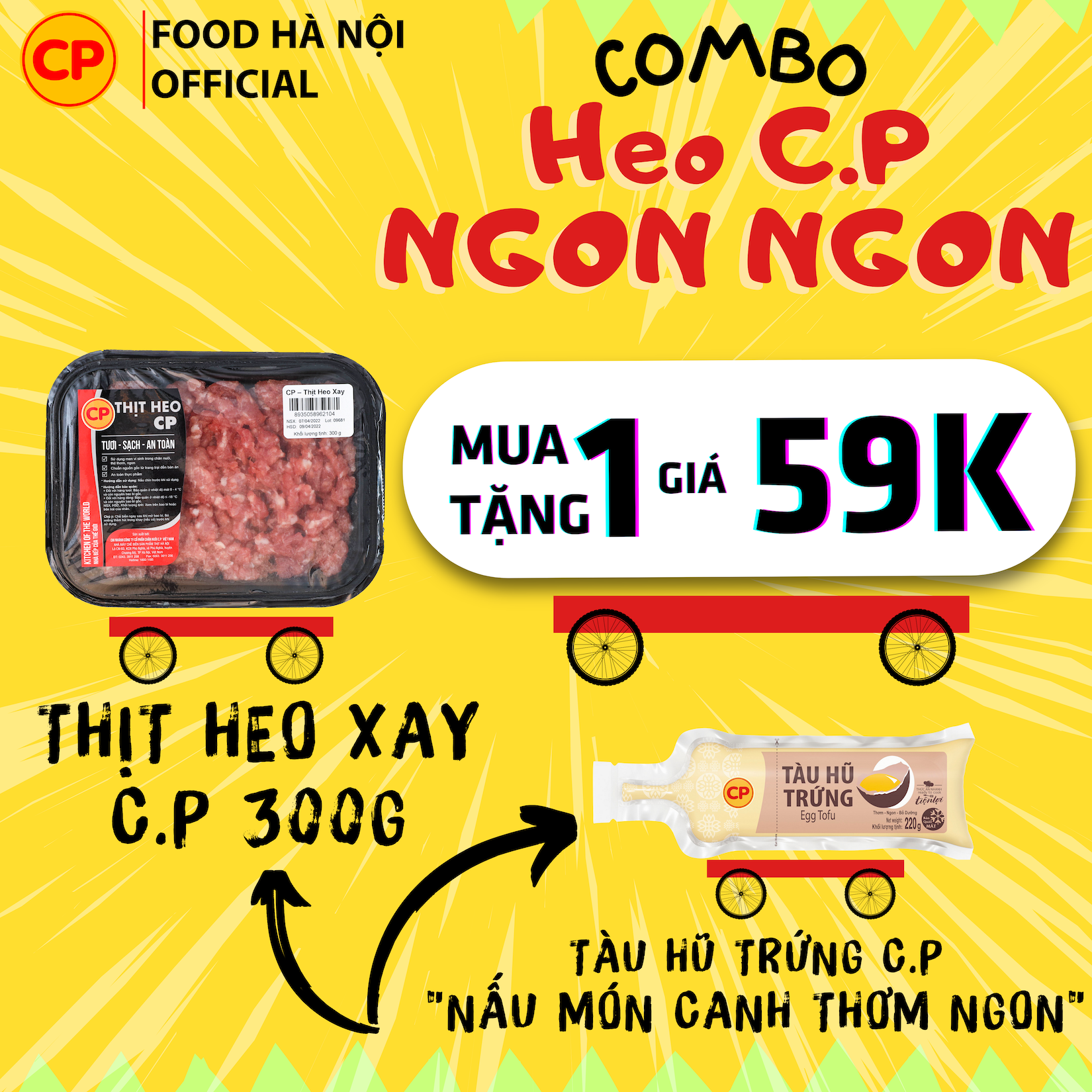 Combo Heo Ngon Ngon Thịt Heo Xay + Đậu Hũ Trứng