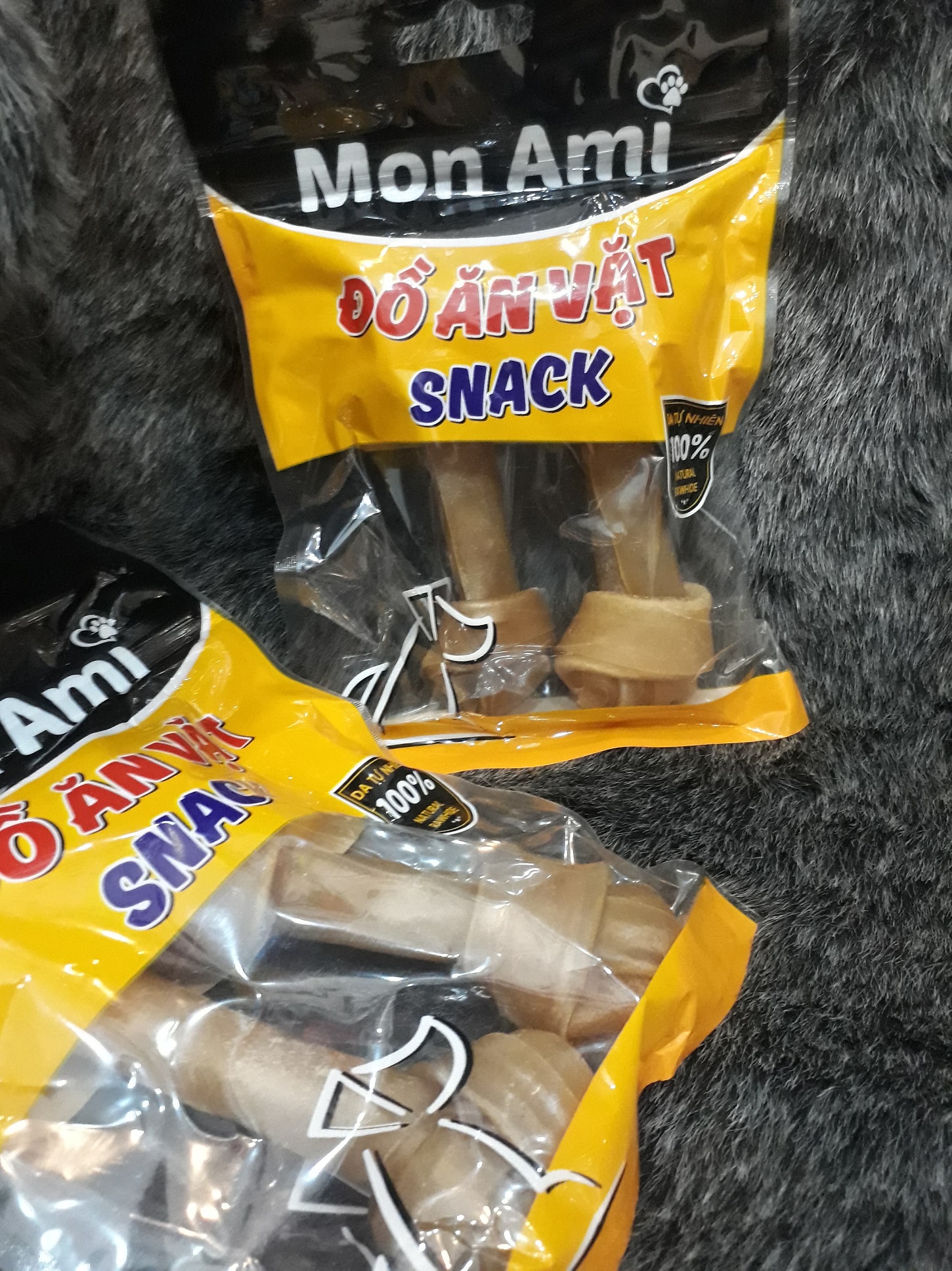 Que gặm Xương gặm da bò Mon Ami size 12,5cm cho chó