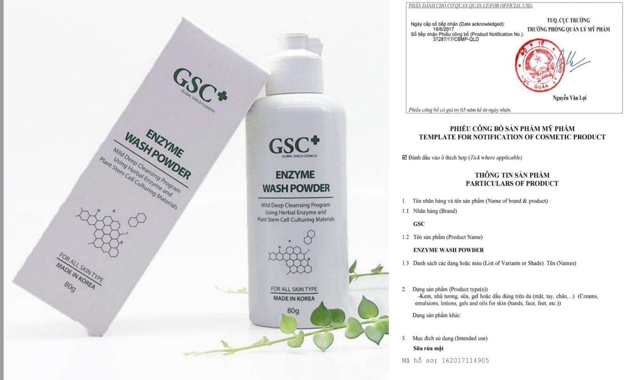 Sữa Rửa Mặt Bột GSC Enzyme Wash Powder