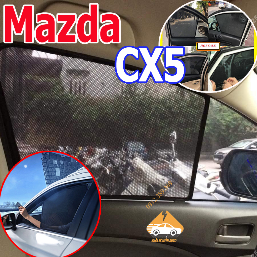 Rèm che nắng mazda cx5 2014-2022 - bô 4 tấm dính nam châm hàng loại 1
