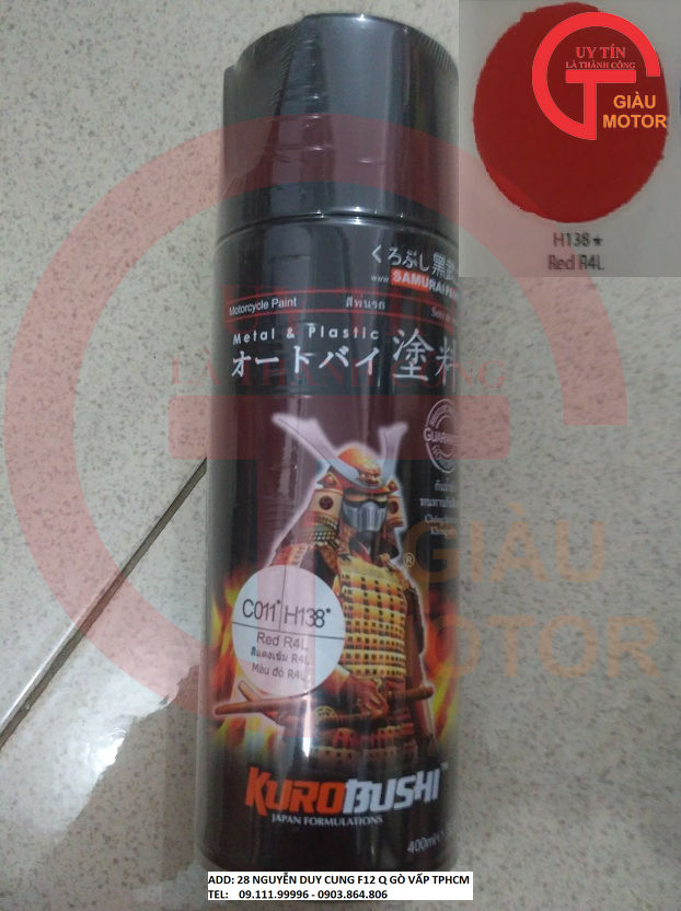 [HCM]SƠN SAMURAI MÀU HONDA H138 MÀU ĐỎ RED R4L