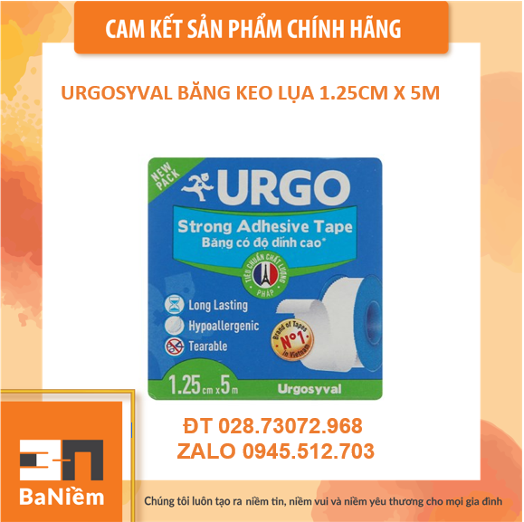 Băng keo lụa URGO SYVAL 1,25X5M; 2.5CM X5M