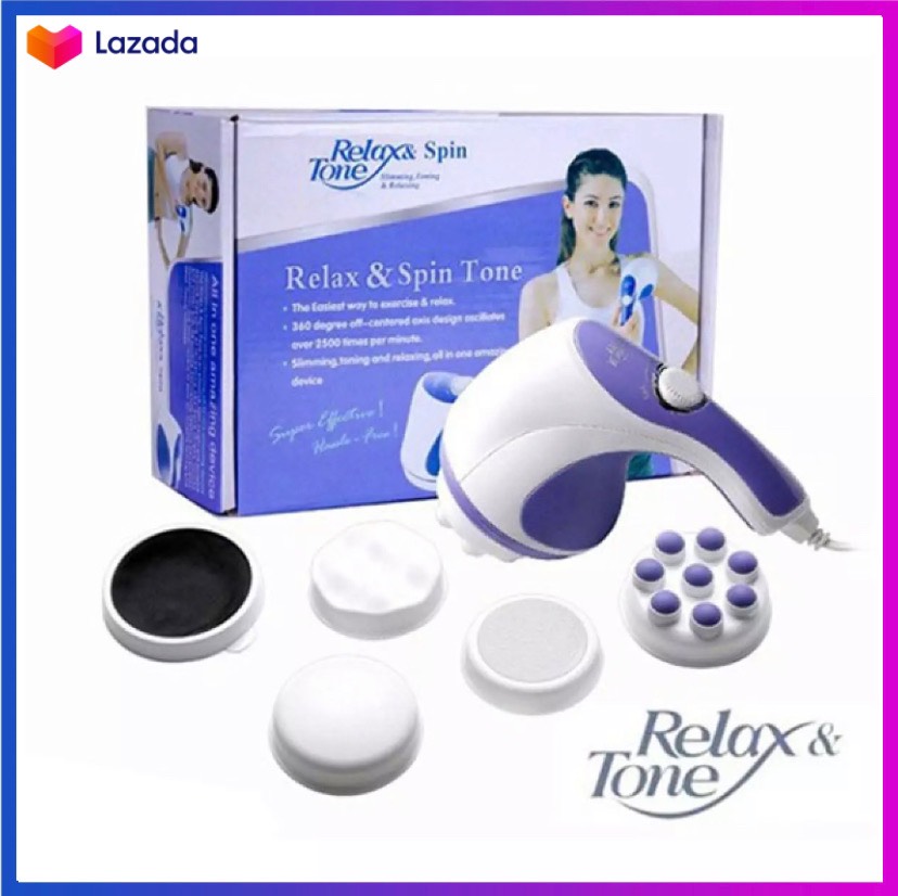 Máy massage cầm tay trị liệu relax & spin tone, giúp trị liệu đau mỏi vai gáy, tan mỡ bụng, thư giãn mệt mỏi.