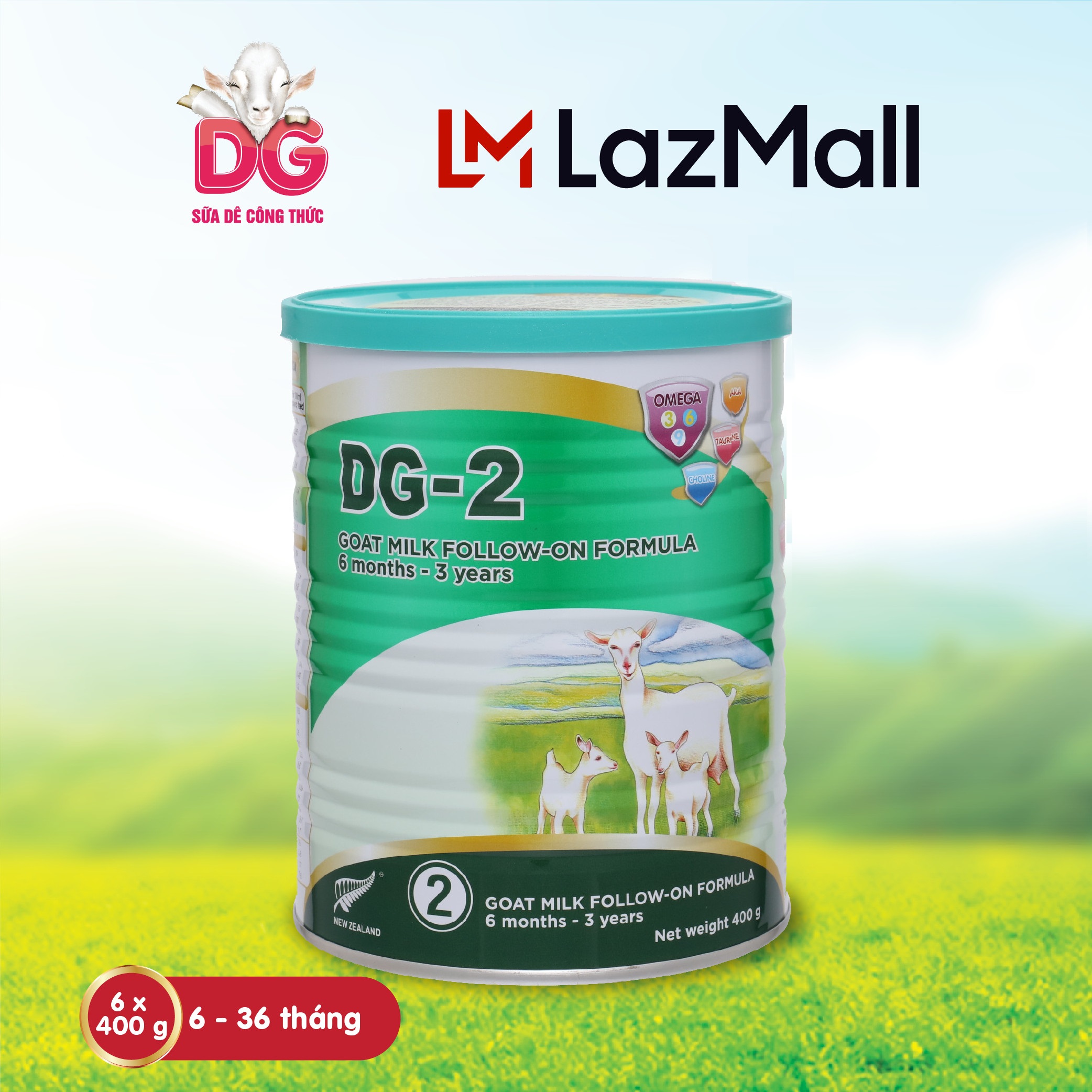 [Date 12/2024] Sữa Dê Công Thức DG-2 400gr (kèm quà)
