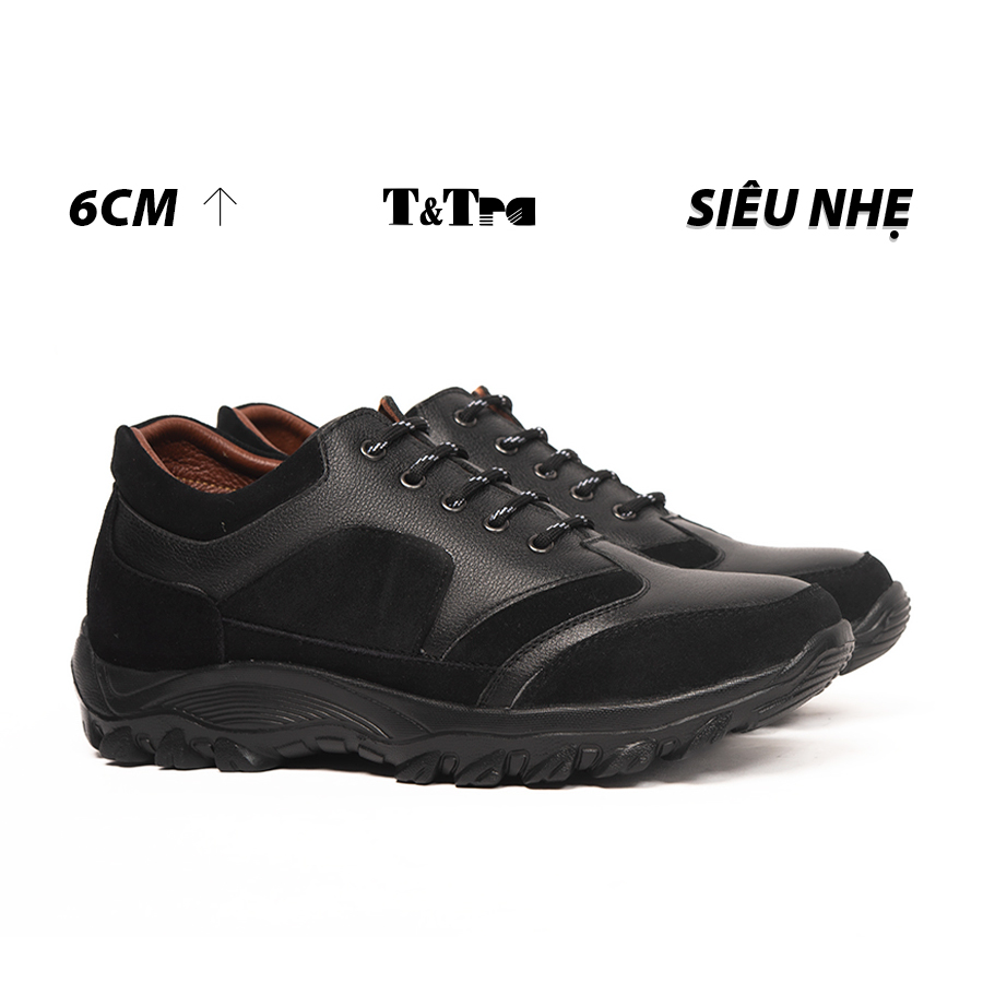 [6CM] Giày Cao Nam T&Tra T34 Đen - Nhẹ Hơn và Ít Dốc Hơn