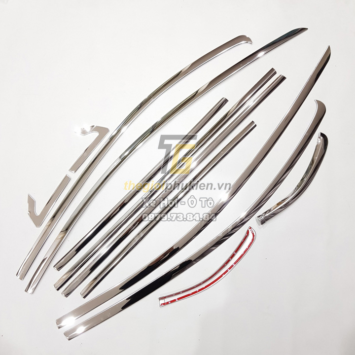 Bộ nẹp viền cong kính, chân kính inox dành cho xe honda city 2021