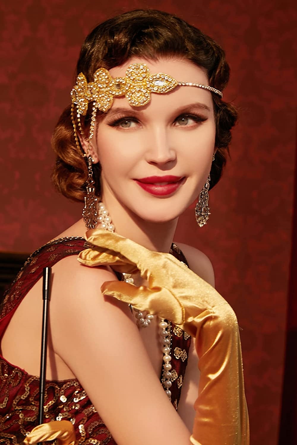 uijuhi❦☊□  1920s Headpiece Roaring 20s Accessories