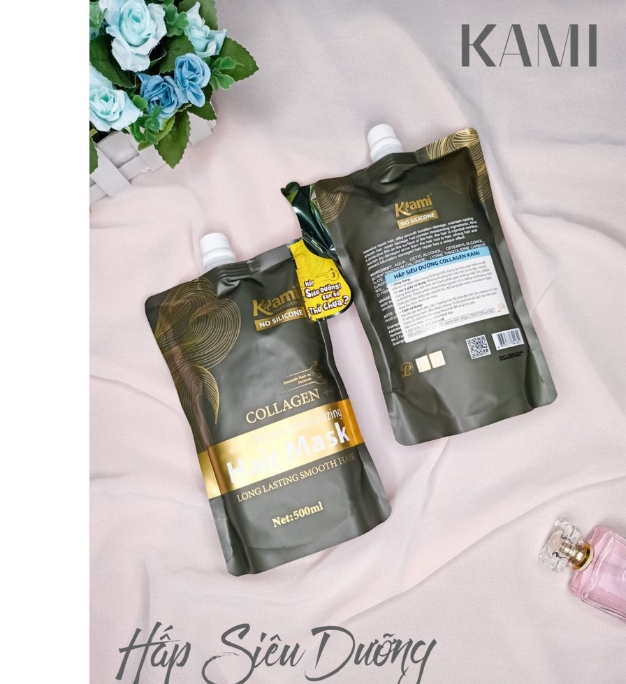 Hấp ủ tóc siêu mượt tảo biển Kami túi 500 ml NHẬT