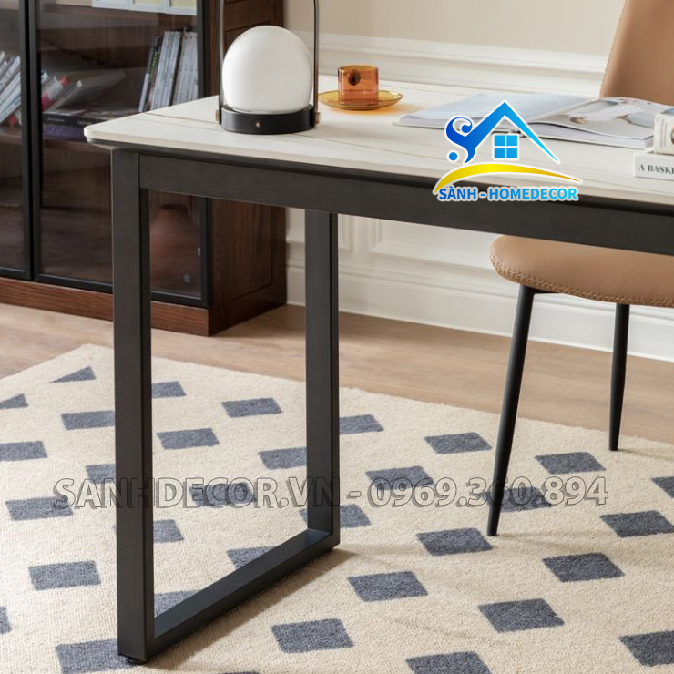 Bàn làm việc, bàn học, bàn chữ U 1m2, bàn chữ U khung sắt hộp to sơn tĩnh điện chống gỉ, bàn học sinh chân U gỗ An Cường cao cấp U001 - SÀNH HOME DECOR