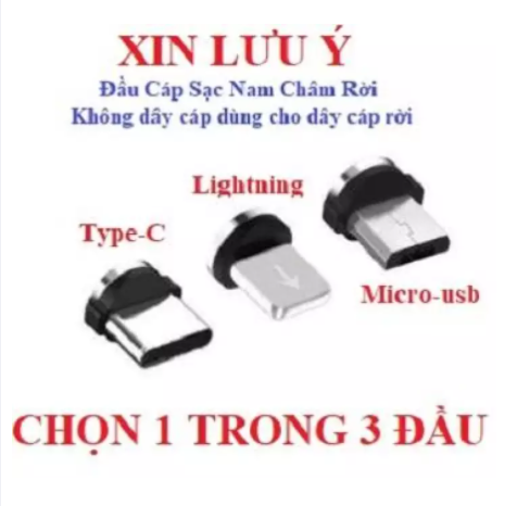 Cáp Sạc Từ Hút Nam Châm Đầu  Lightning - Micro Usb - Type C - Dây Dù - Xoay 360 Độ
