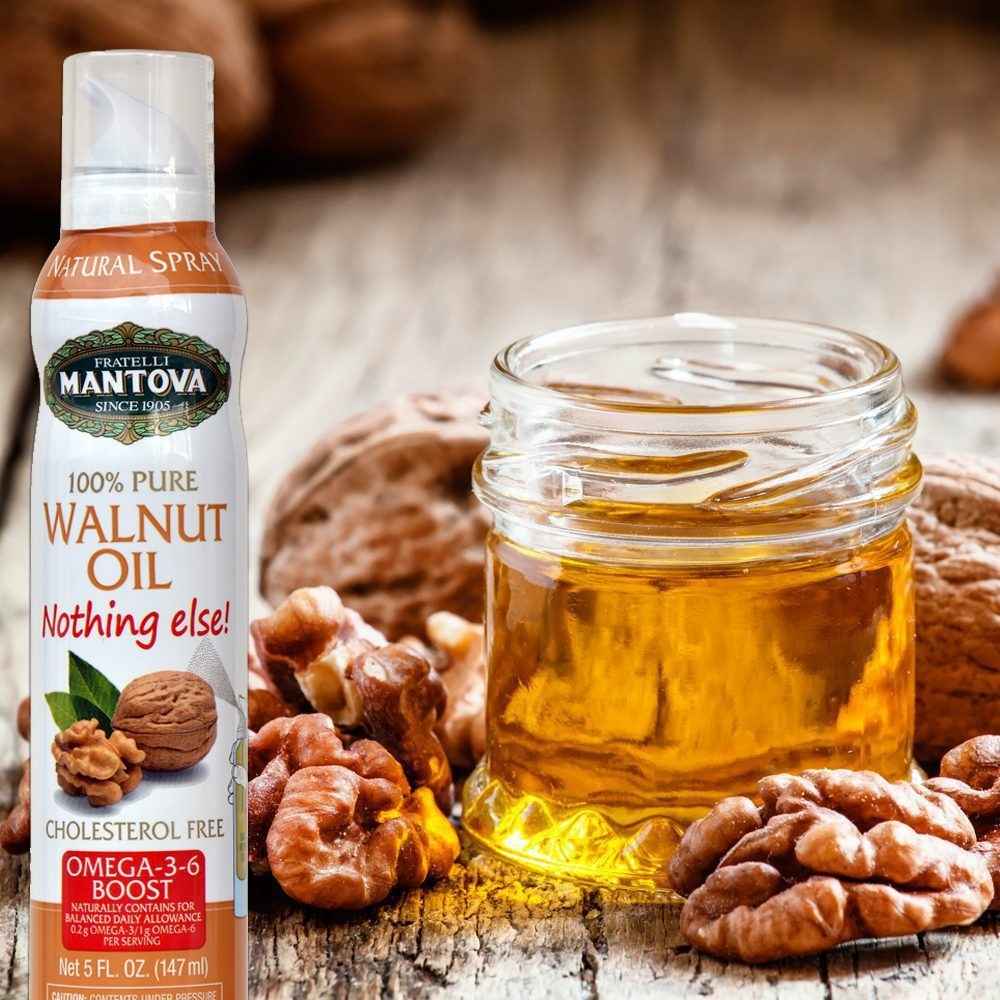 Chai xịt 147ml DẦU QUẢ ÓC CHÓ NGUYÊN CHẤT Italian MANTOVA Pure Walnut Oil
