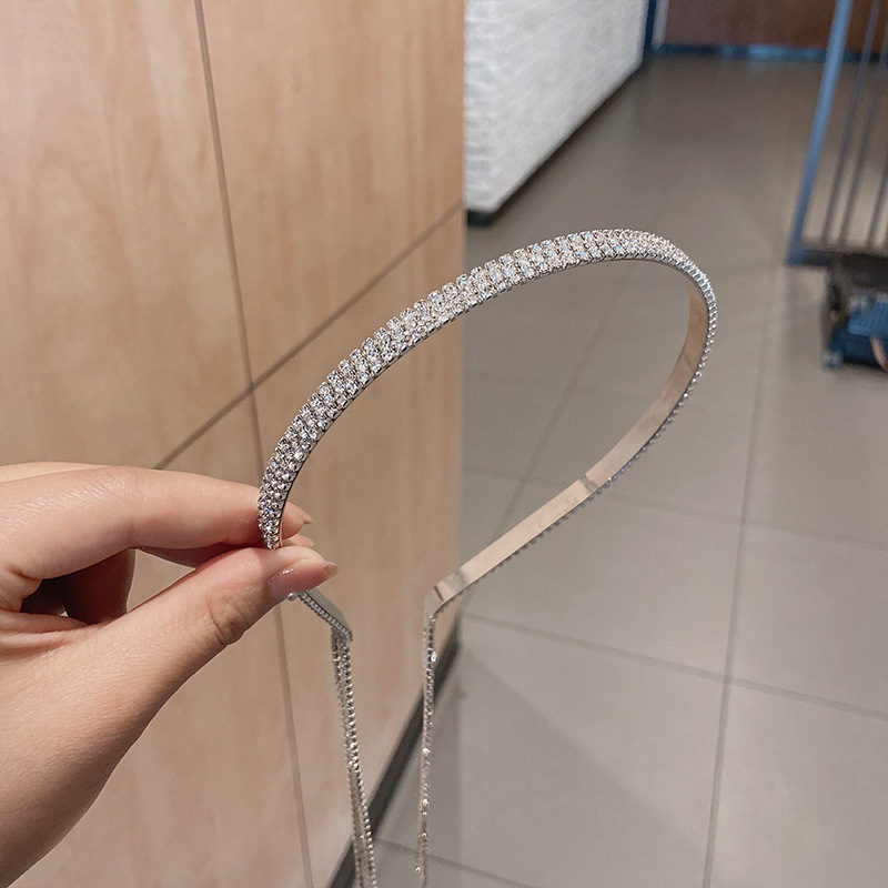 Cài tóc đính đá tua rua lấp lánh phong cách Hàn Quốc - Băng đô đính đá - Selenshop