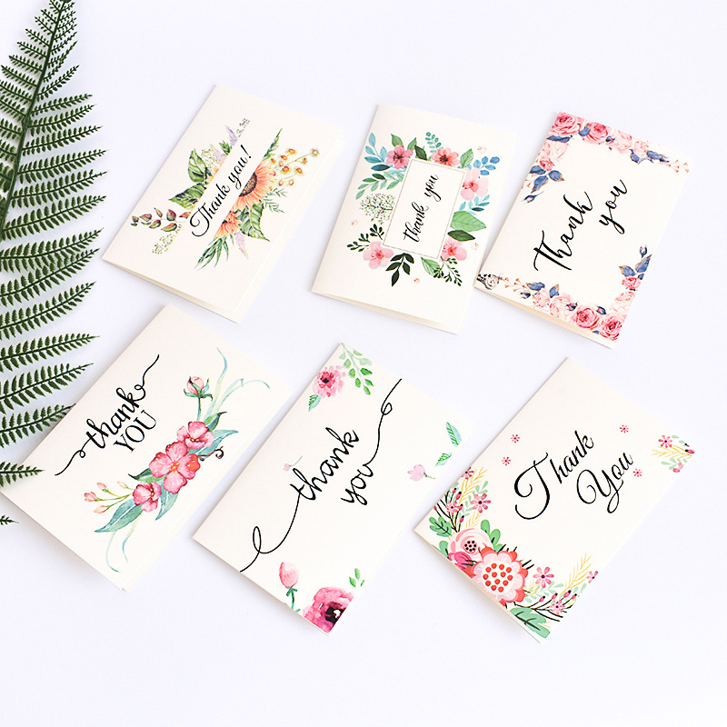 Bộ 6 thiệp thông điệp cảm ơn THANK YOU thiết kế độc đáo sang trọng