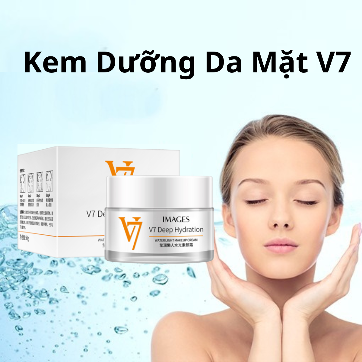 Kem dưỡng ẩm dưỡng trắng bật tông V7 dành cho da mặt hương thơm tự nhiên dịu nhẹ phù hợp với mọi loại da 50g