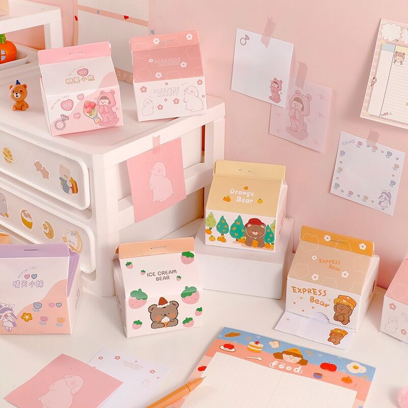 [MUA 2 GIẢM 5%][HCM]Tệp giấy note hộp sữa cute