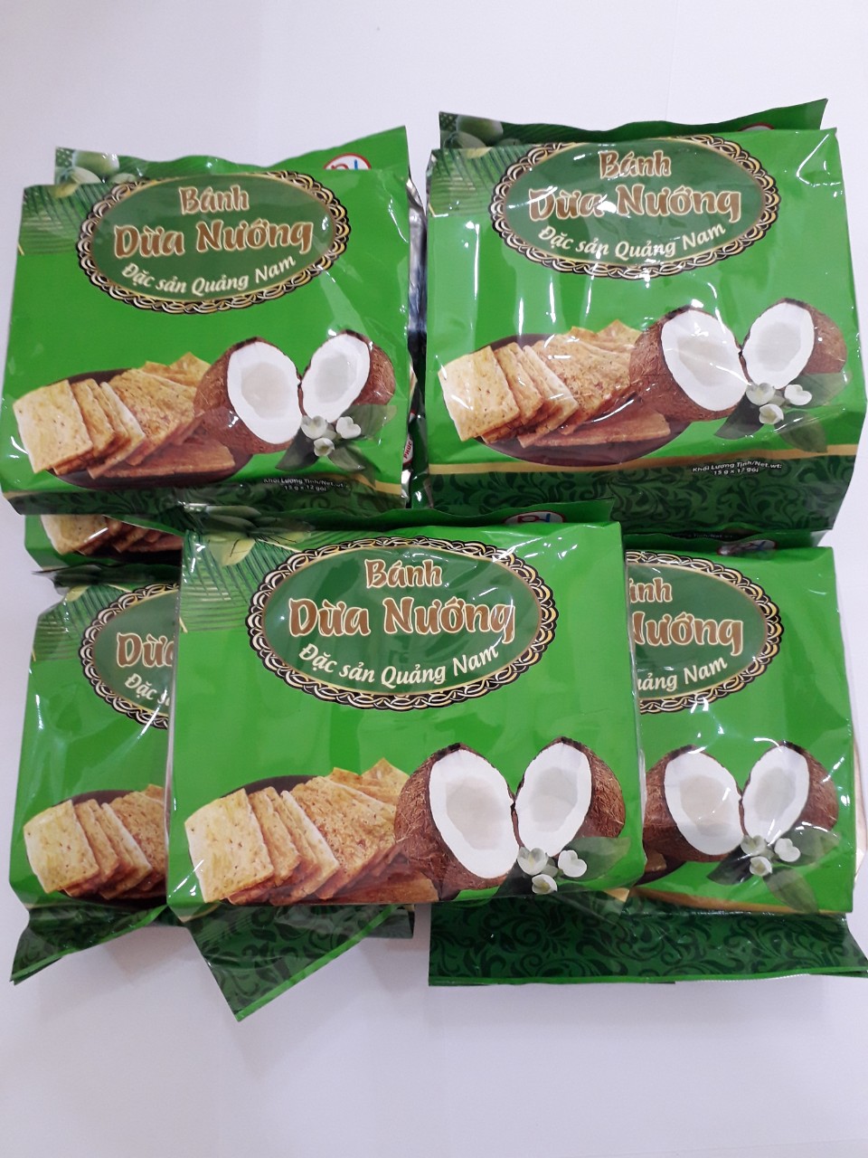 Combo 10 gói bánh dừa nướng phúc đạt 180g - đặc sản quảng nam - giòn - thơm - ngon - đồ ăn vặt - bánh kẹo ăn vặt