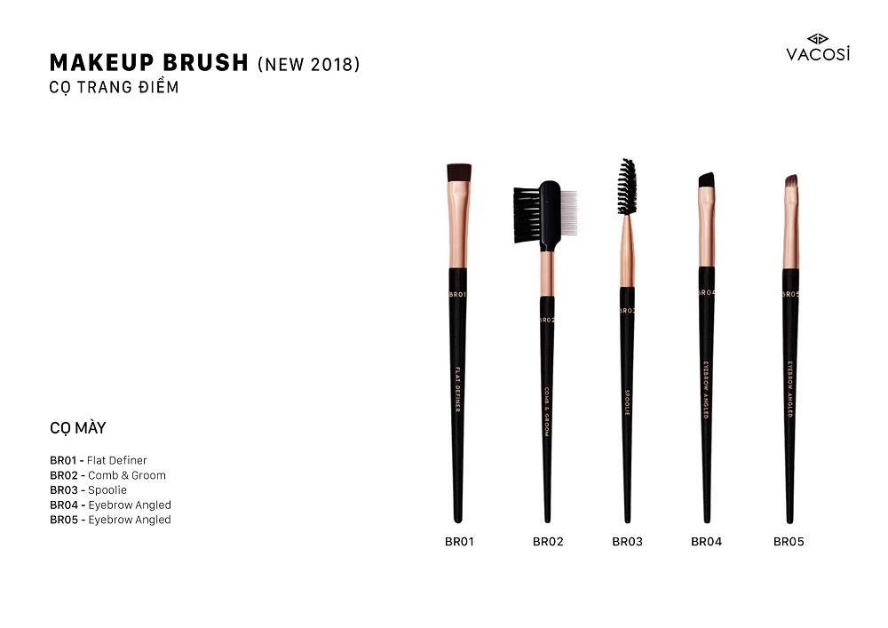 Cọ lược chải chân mày Vacosi collection Pro-makeup BR-02