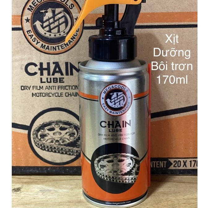 CHAIN LUBE - CHAI XỊT DƯỠNG SÊN XE GẮN MÁY  MEGACOOLS