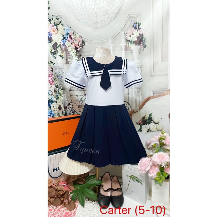 Đầm học sinh - Vải kate lụa - Danangsale