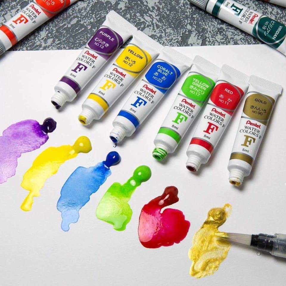 Màu nước 12 màu Pentel WFRS-12 (Tuýp 5ml)