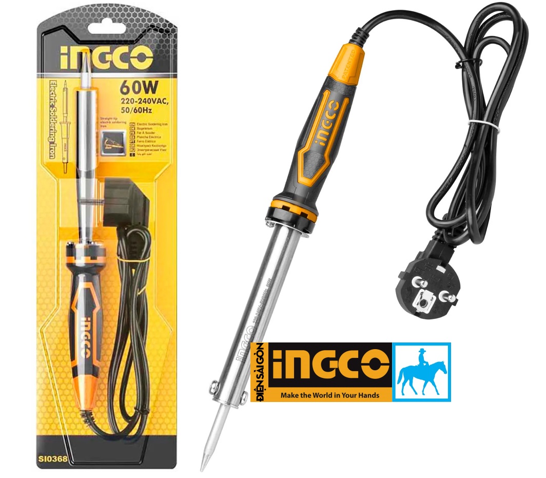Mỏ hàn chì Mũi thẳng nhọn 60W 100W INGCO SI0268 Mỏ hàn điện