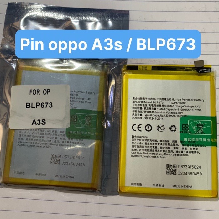 Pin oppo blp673 a3s / a5s / a5 / a7 / a31 - 2020 / a12 / realme c1 / realme 2 / 4230mah / pin zin